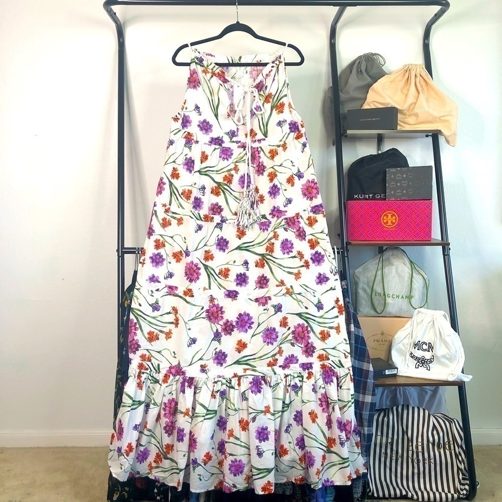 𝅺eywasouls Malibu Stevee 56 Summer Flower 100% Cotton Tiered Voile Dress